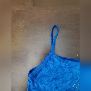 Blue velour 'cutie' tank
